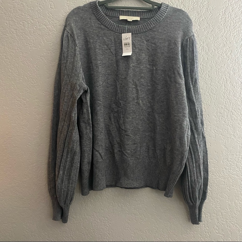 Super soft pleated puff sleeve sweater Loft NWT